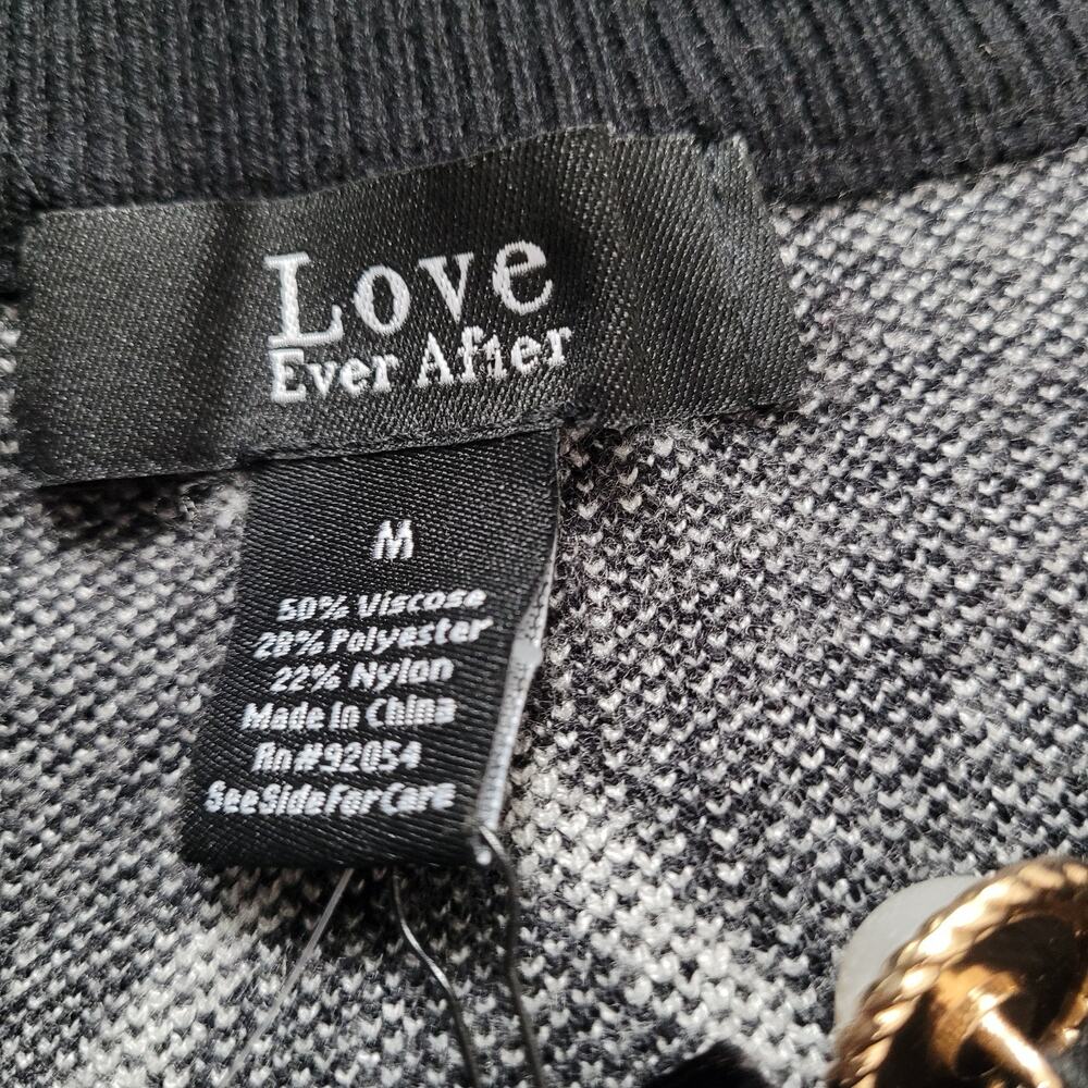 NWT Love Ever After Womens Black Diamond Knitted Cardigan Sweater Size M Preppy - Picture 7 of 10